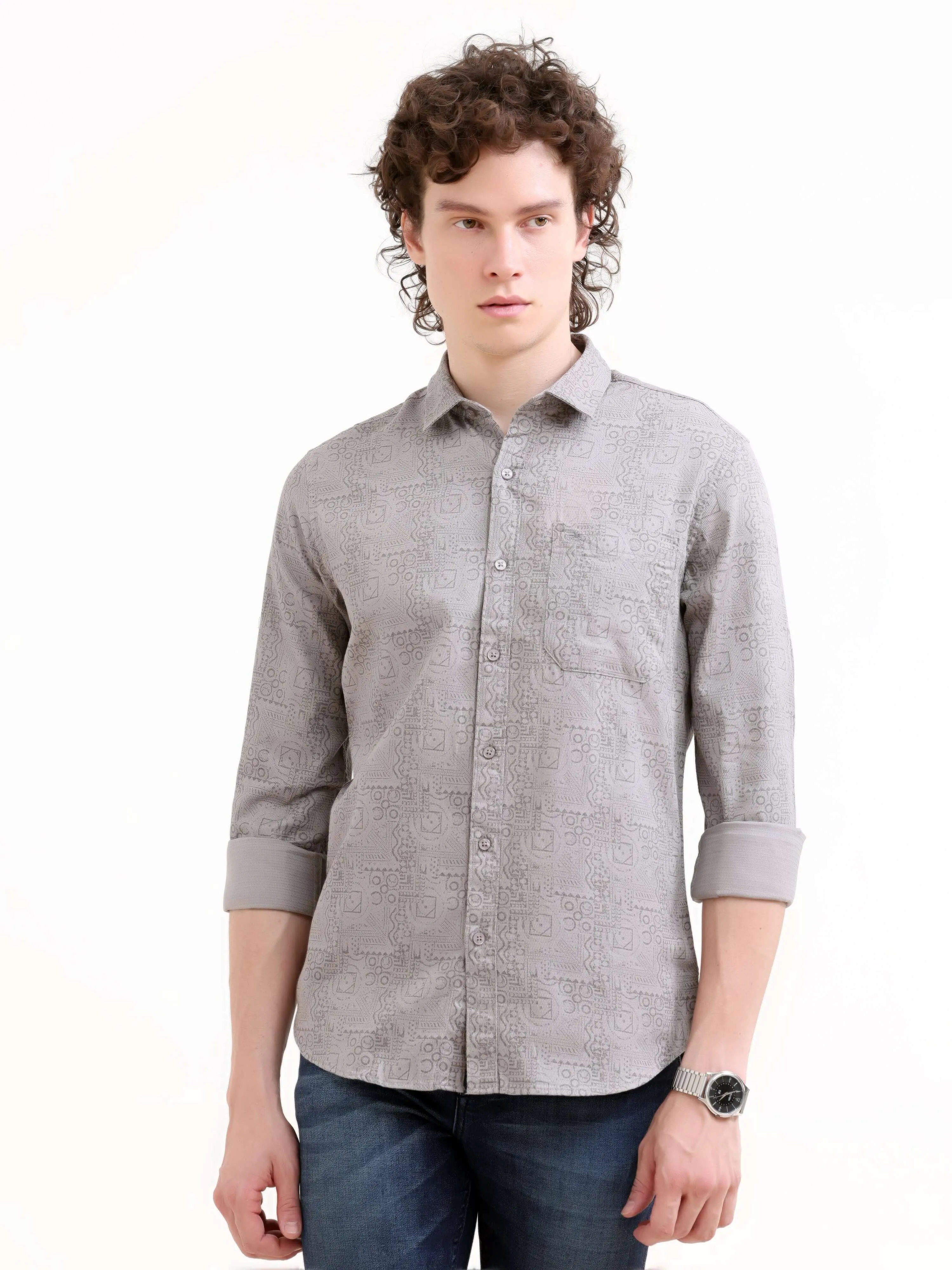 Misty Printed Grey Shirt