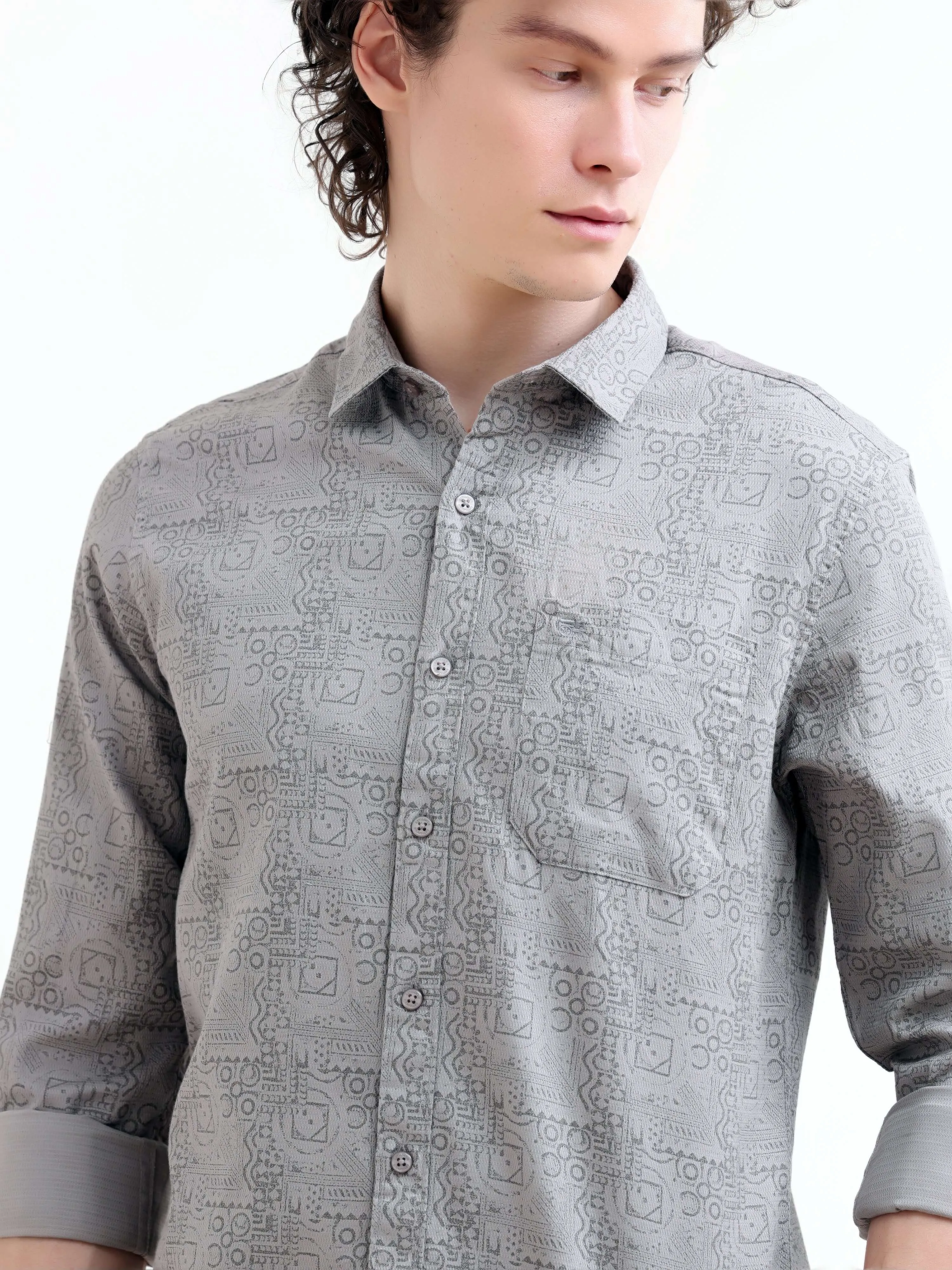 Misty Printed Grey Shirt