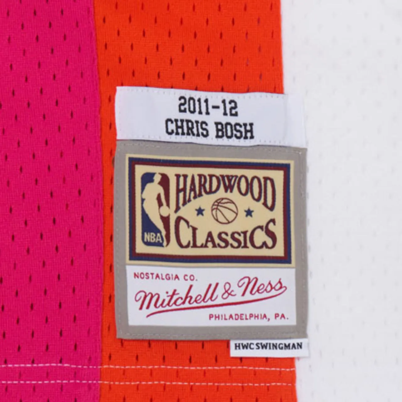 Mitchell and Ness Chris Bosh Miami Heat 2011-2012 Hardwood Classic Edition Swingman Jersey - White/Pink