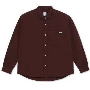 Mitchell Herringbone LS Shirt Wine