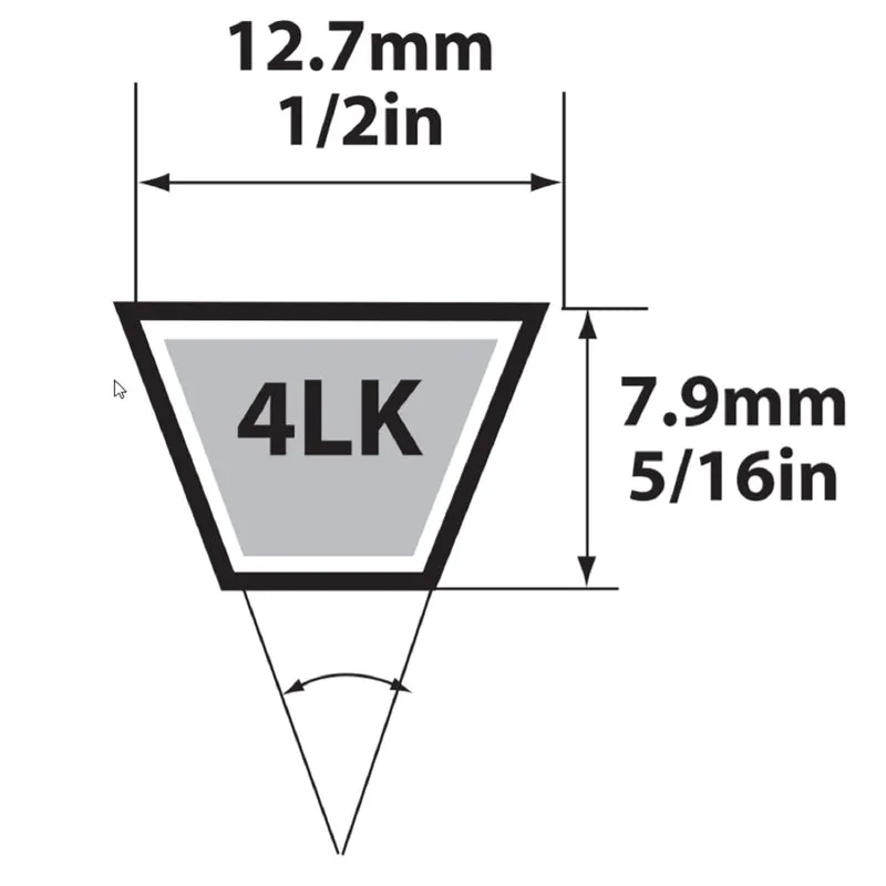 Mitsuboshi Super KB 4LK810 V-Belt 0.5 in. W X 81 in. L For Riding Mowers