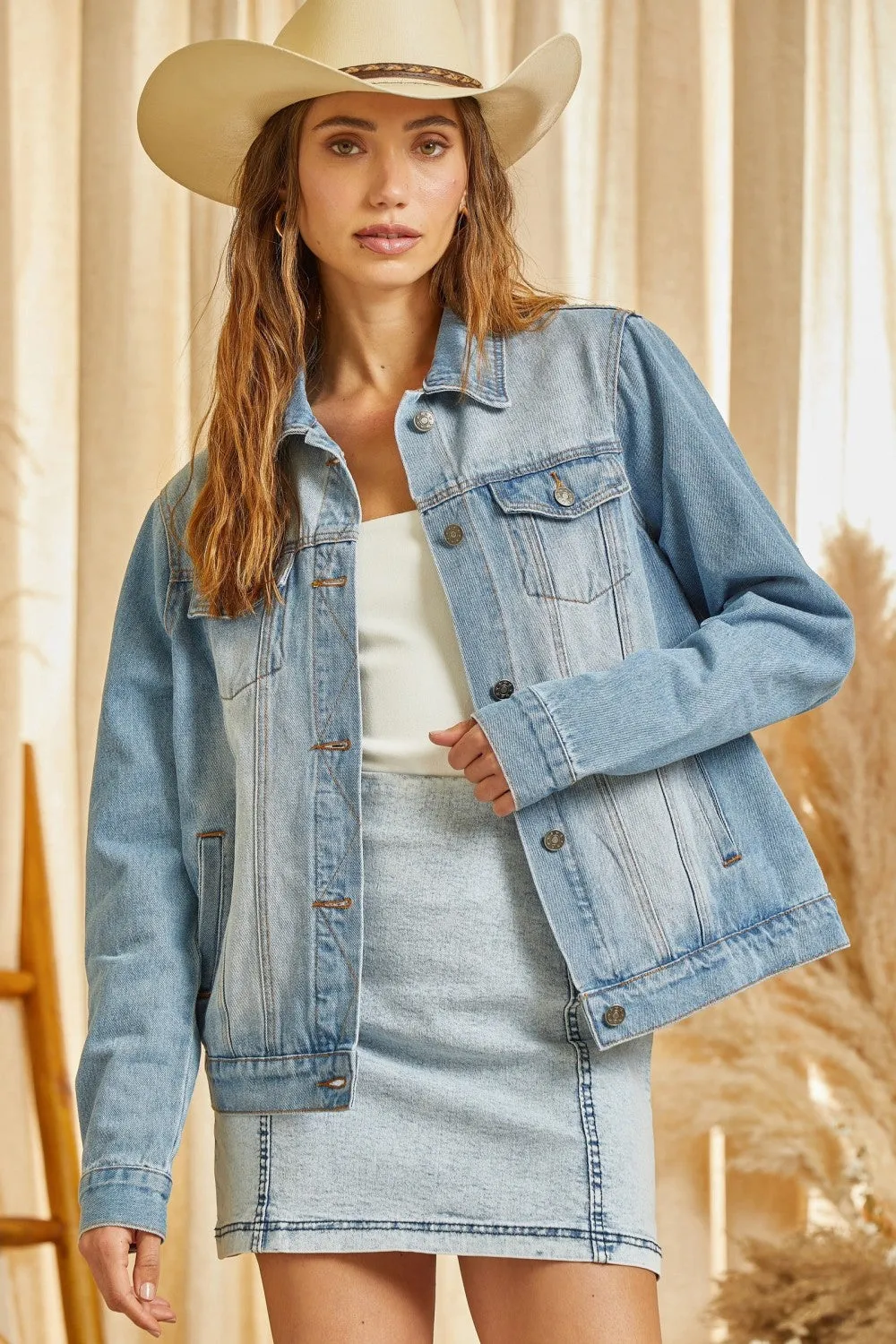 Mixed Design Embroidered Denim Jacket