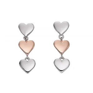 Mixed Metal Drop Heart Earrings E5799