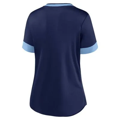 MLS Sporting Kansas City Women's Two Tone V-Neck Jersey - XXL