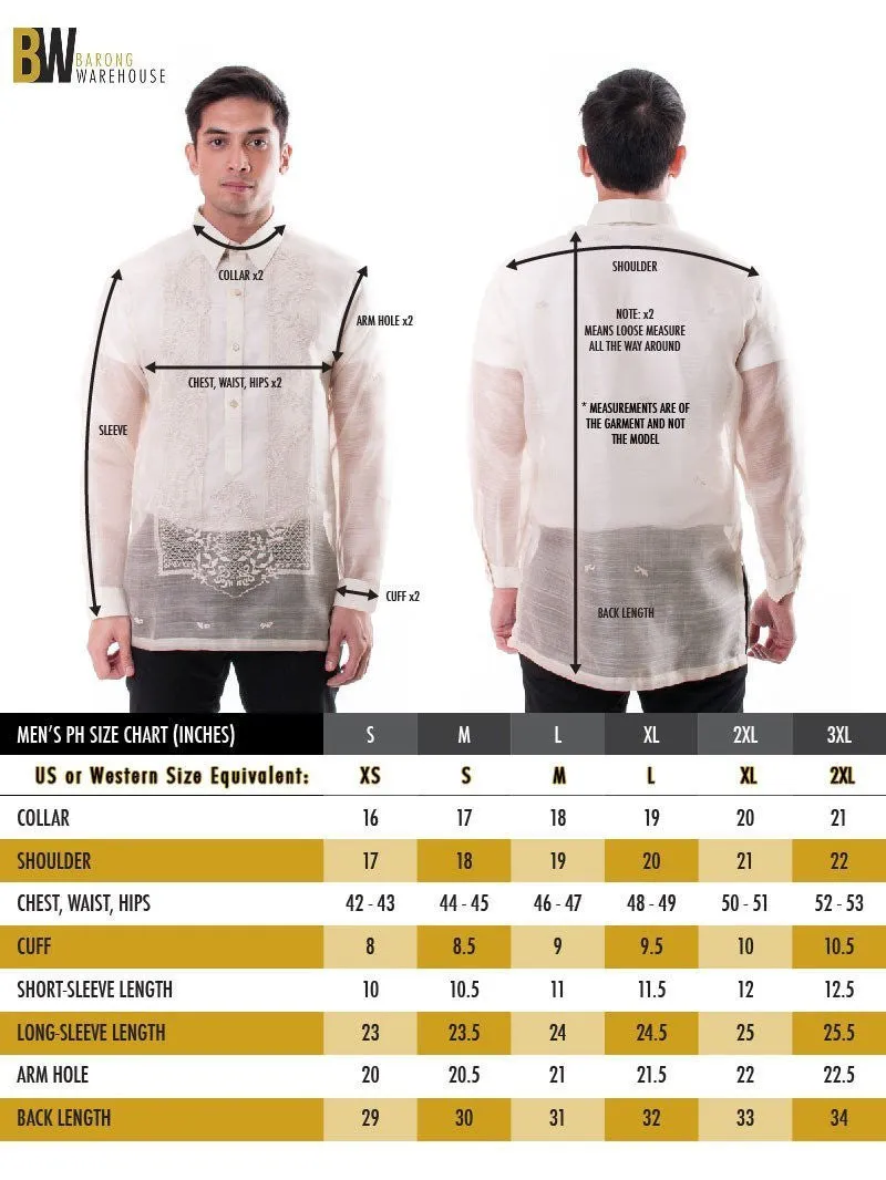 MO33 - Organza Pina Barong Tagalog with Lining