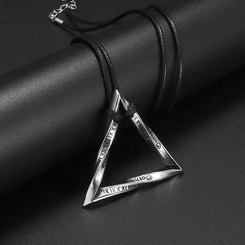 Mobius Time Loop Folding Silver-Plated Geometric Pendant Necklace Men and Women Couple Trend Leisure Jewelry Gift