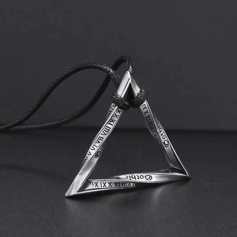 Mobius Time Loop Folding Silver-Plated Geometric Pendant Necklace Men and Women Couple Trend Leisure Jewelry Gift