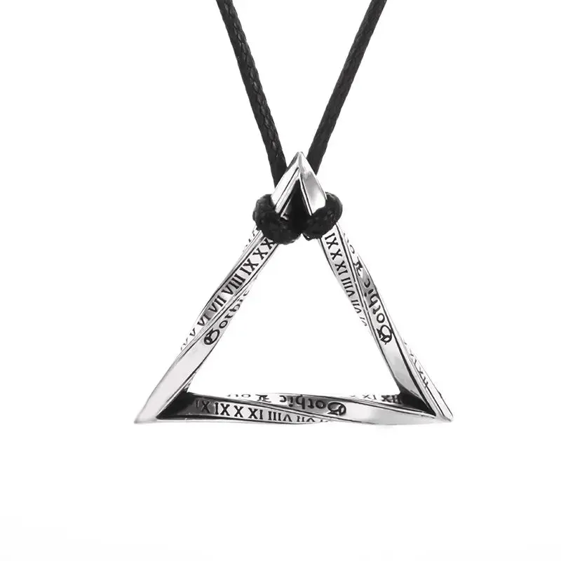 Mobius Time Loop Folding Silver-Plated Geometric Pendant Necklace Men and Women Couple Trend Leisure Jewelry Gift