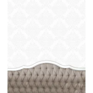 Mocha Tufted Headboard Printed Backdrop