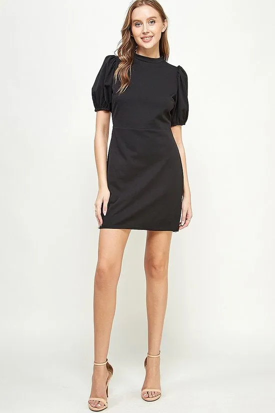 Mock Neck Classic Mini Dress