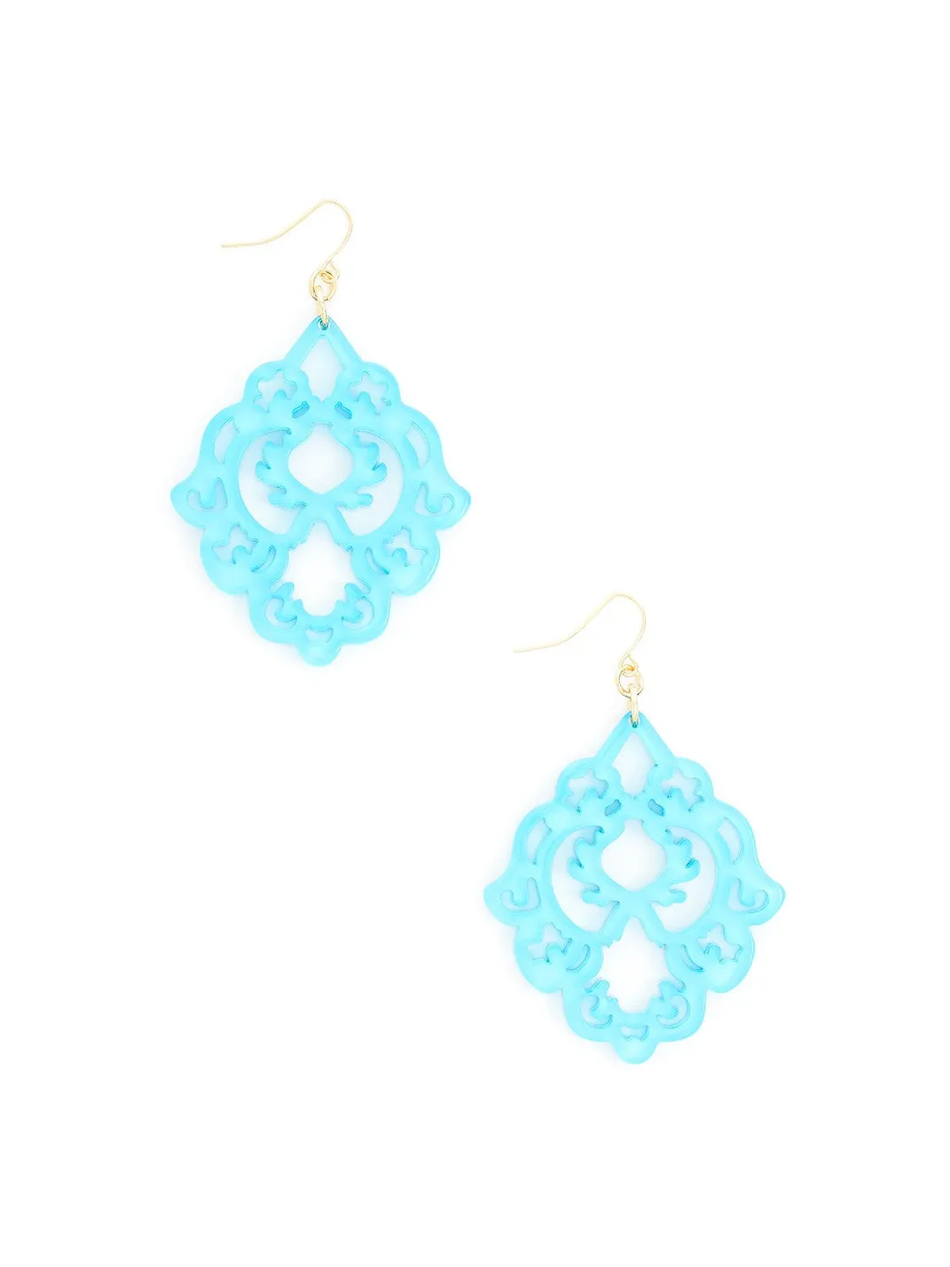 Mod Resin Jewelry Gift Set in Neon Blue