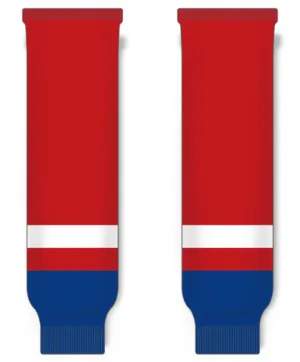 Modelline Moncton Wildcats Away Red Knit Ice Hockey Socks