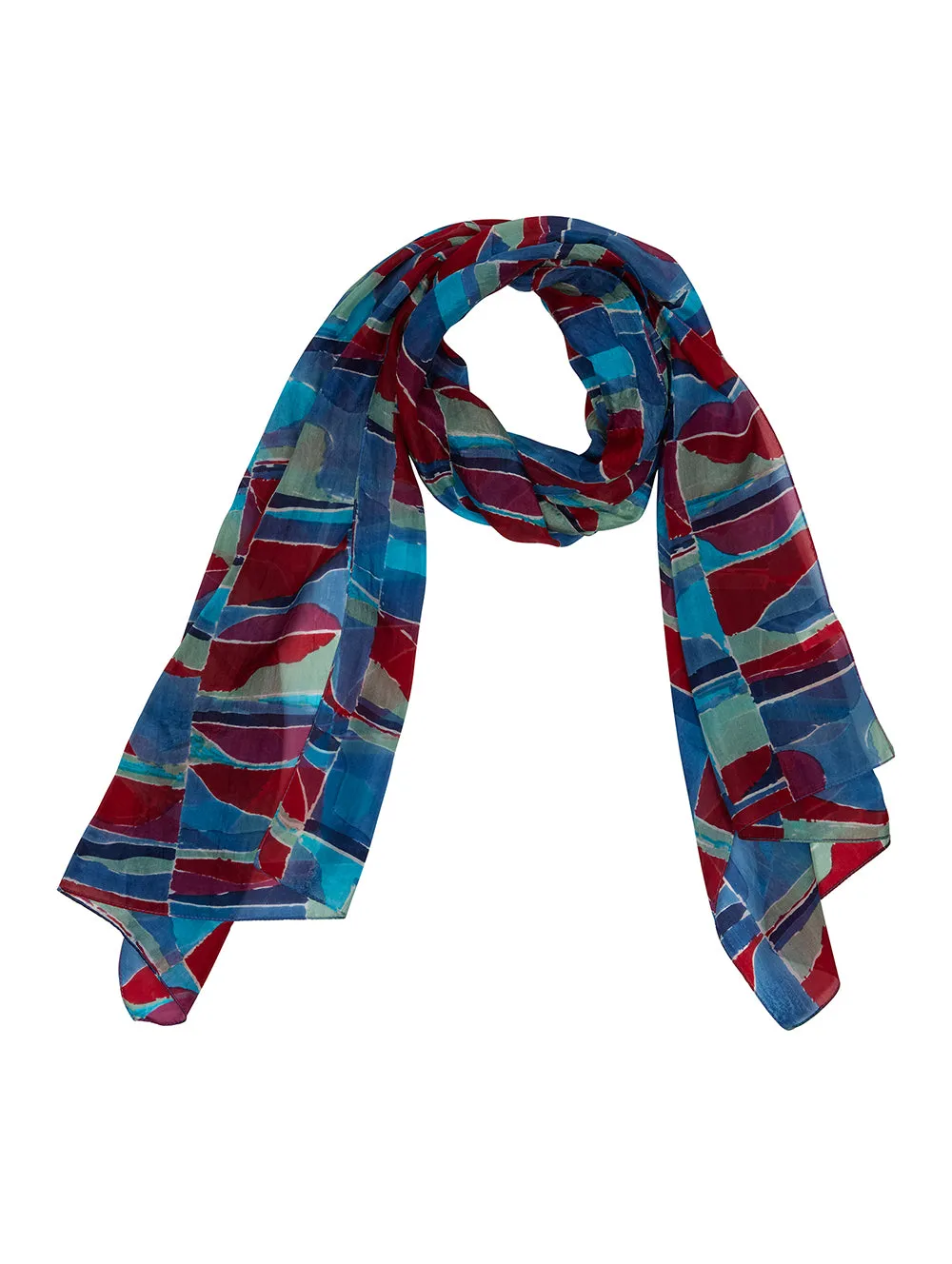 Modern Abstract Silk Scarf