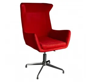 Modern Accent Swivel Armchair Chair - Red Fabric