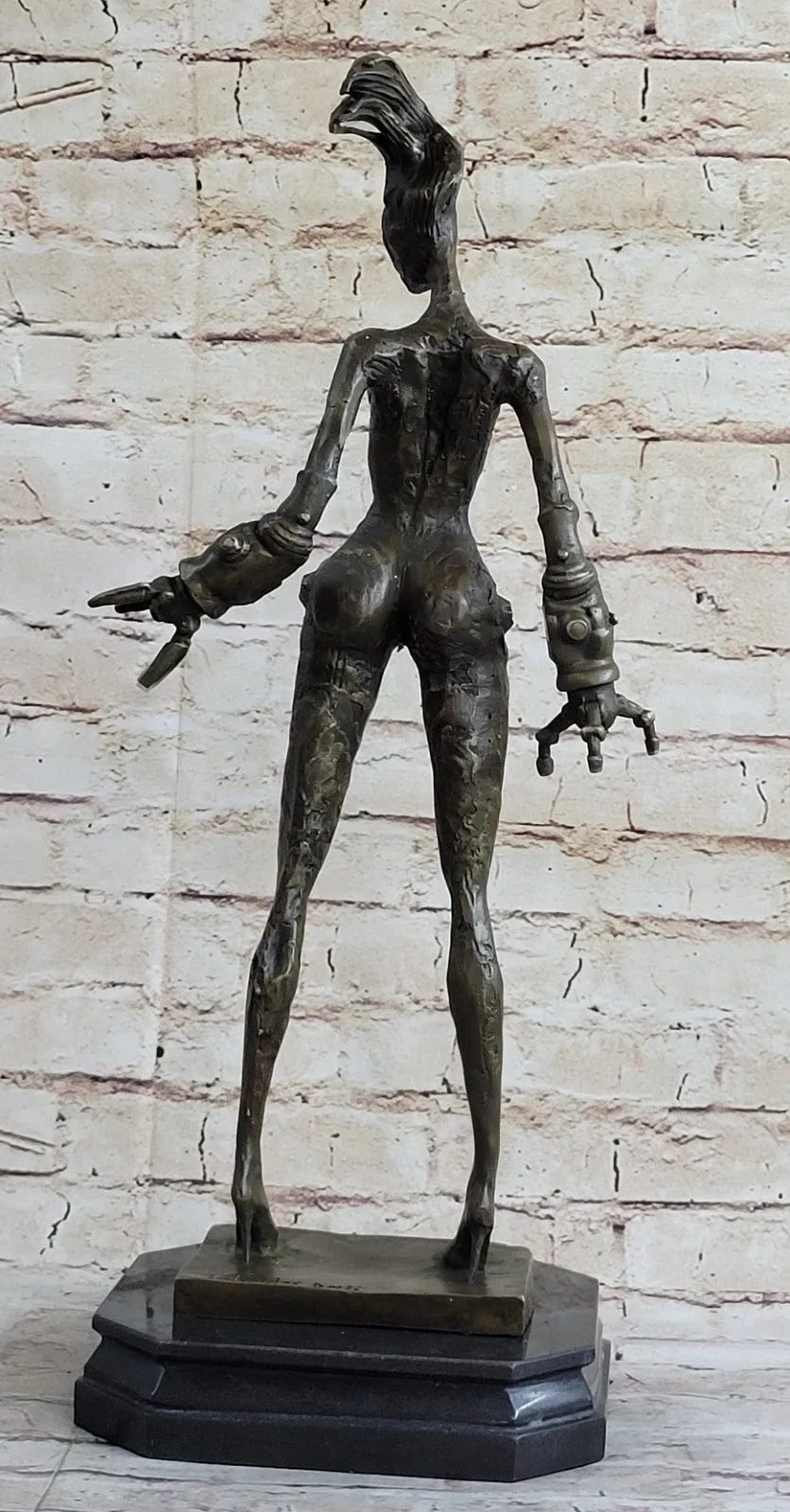 Modern Art - Standing Space Woman - Abstract Bronze Nude - Signed DALI Decorativ