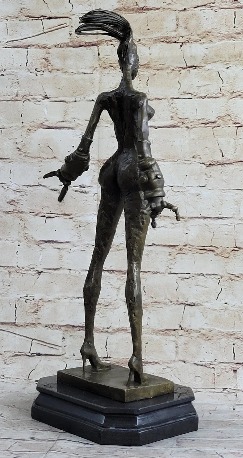 Modern Art - Standing Space Woman - Abstract Bronze Nude - Signed DALI Decorativ