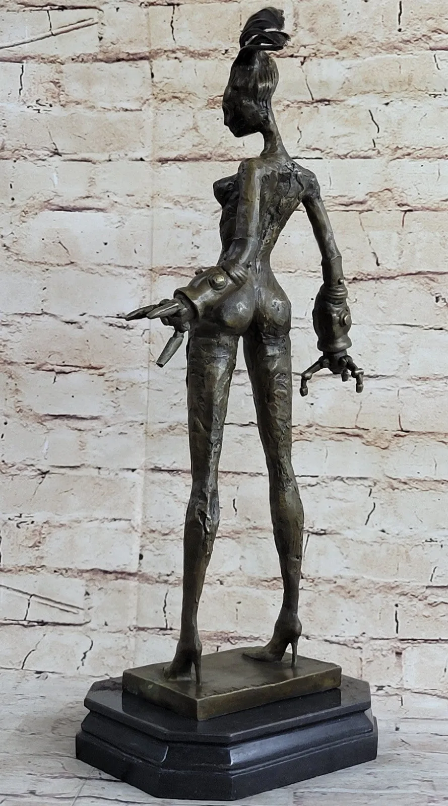 Modern Art - Standing Space Woman - Abstract Bronze Nude - Signed DALI Decorativ