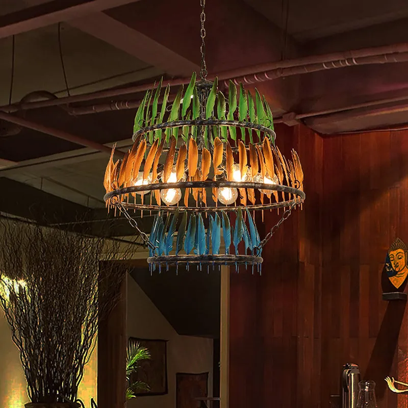 Modern Black Feather Design Iron Chandelier Lamp - 6 Heads Restaurant Suspension Light, Crafted by a Trusted Factory