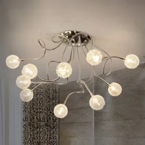 Modern Chrome Flushmount LED Globe Light Fixture