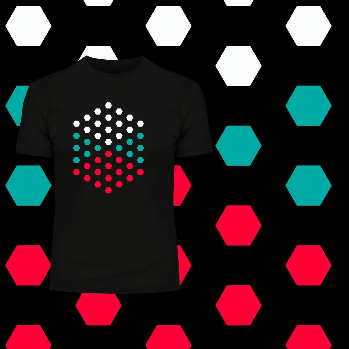 Modern Geometric Elements - Line Dots & Shapes Printed t-shirts Unisex Sample 03