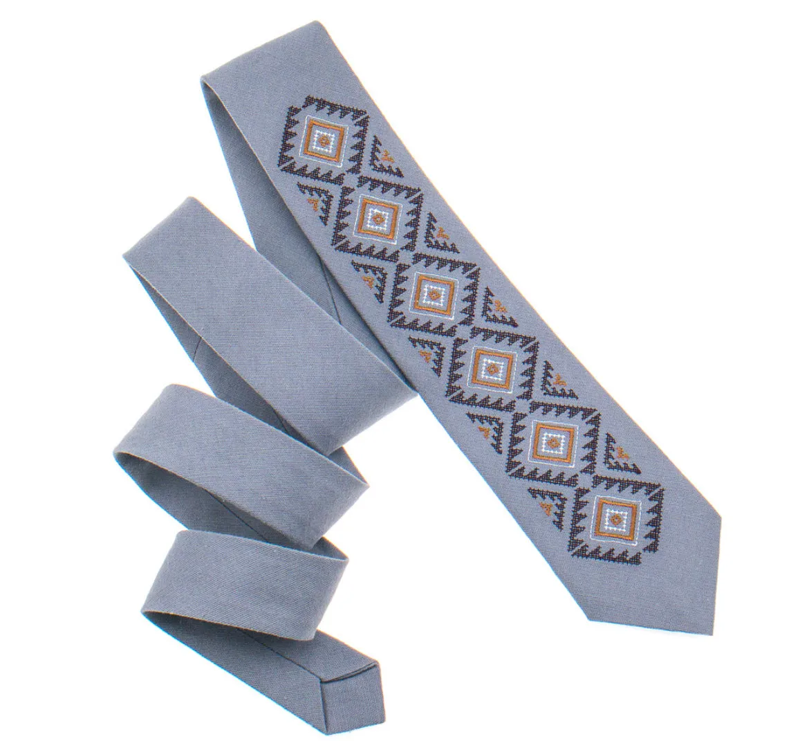 Modern Geometric Necktie - Beige