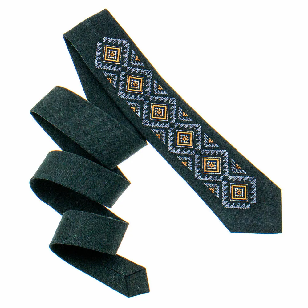 Modern Geometric Necktie - Black