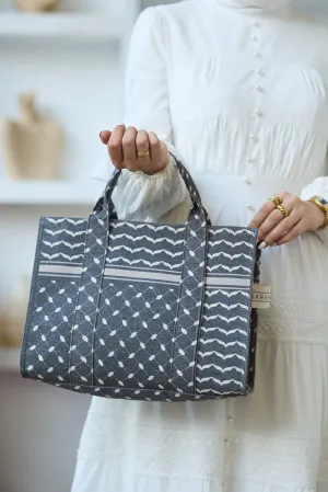 Modern Geometric Pattern Medium Tote - Premium Cotton Canvas