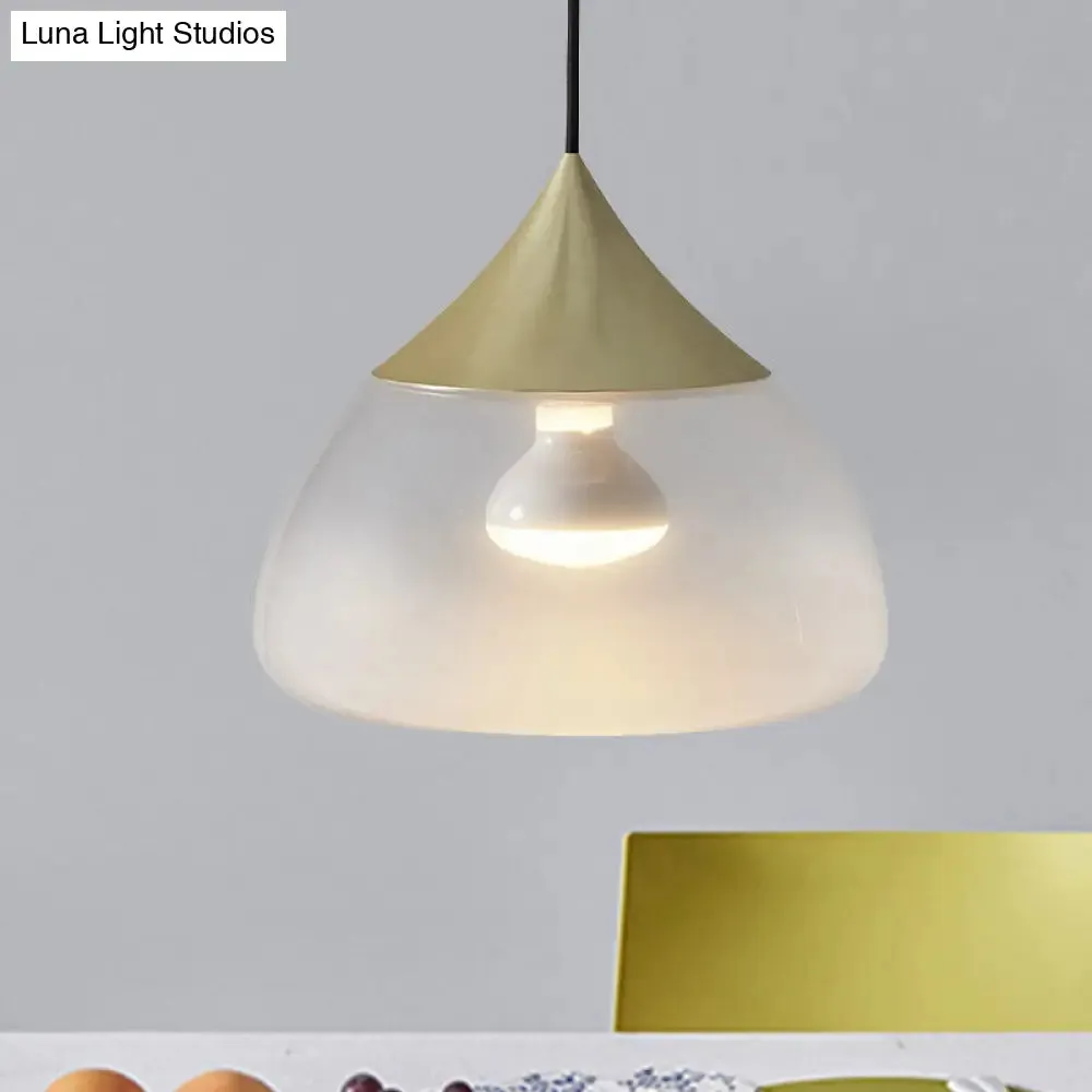 Modern Glass 1-Light Chrome/Gold/Rose Gold Hanging Pendant Light - Stout Design