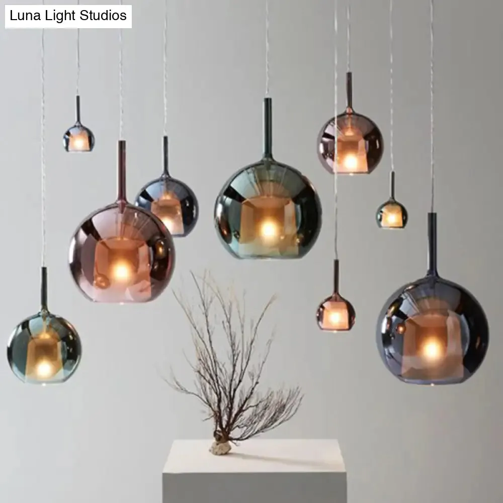 Modern Glass Pendant Lamp with Electroplated Polishing - Perfect for Dining & Bedroom