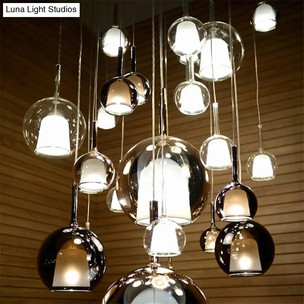 Modern Glass Pendant Lamp with Electroplated Polishing - Perfect for Dining & Bedroom