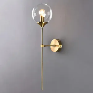 Modern Glass Wall Mount Lamp: Sleek Brass Sconce Light with Pencil Arm