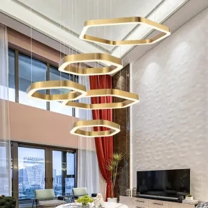 Modern Led Chandelier Gold Living Room Lamp Luxury Creative Stainless Shop Light Fixture Combination