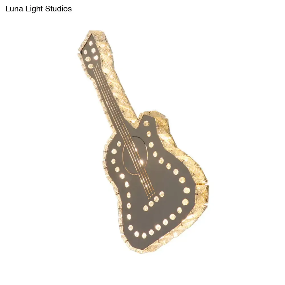 Modern LED Crystal Wall Lamp for Guitar Bedchamber in Gray