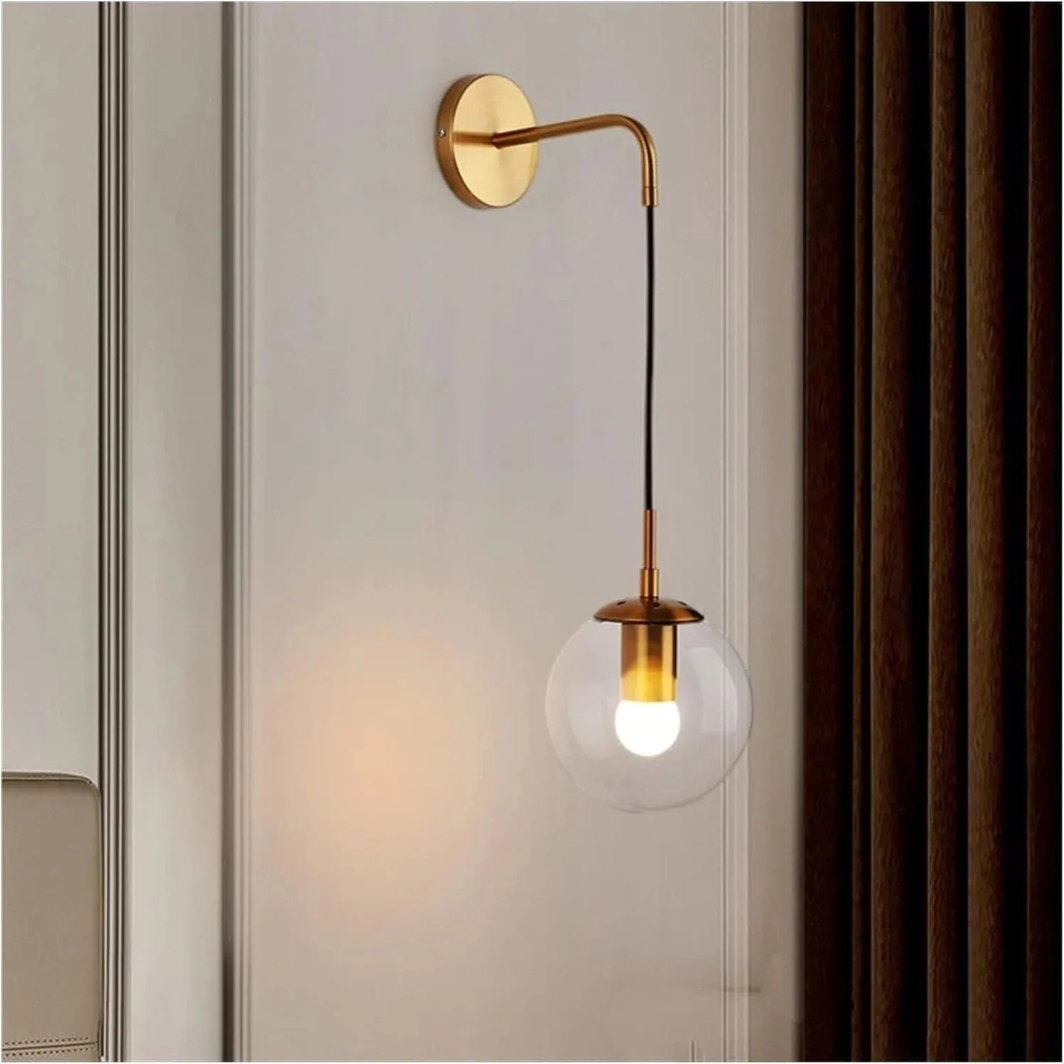 Modern LED Wall Lamp in the Shape of Glass Ball for Dining Room