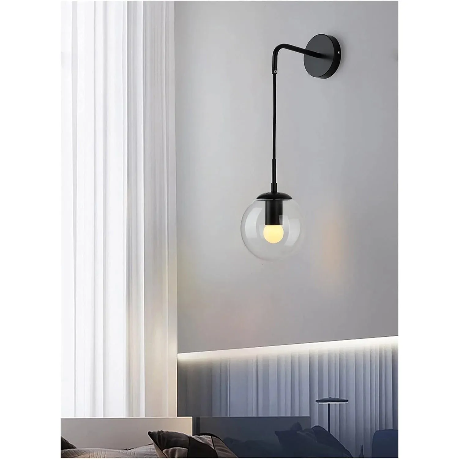 Modern LED Wall Lamp in the Shape of Glass Ball for Dining Room