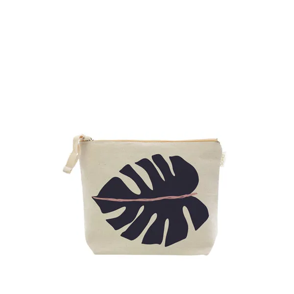 *Modern Monstera Cosmetic Bag, Small