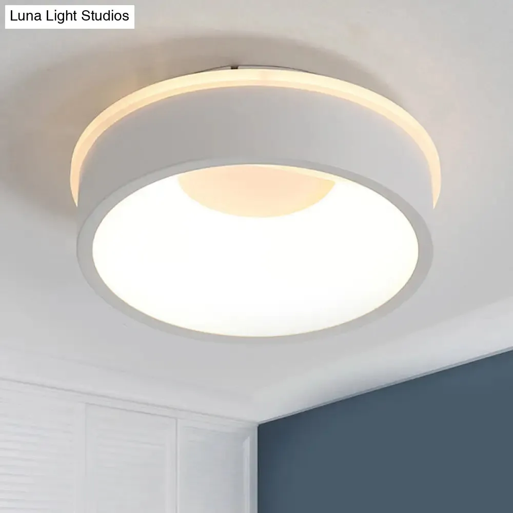 Modern Nordic LED Ceiling Light in Grey/White: Triangle, Round, or Square Design