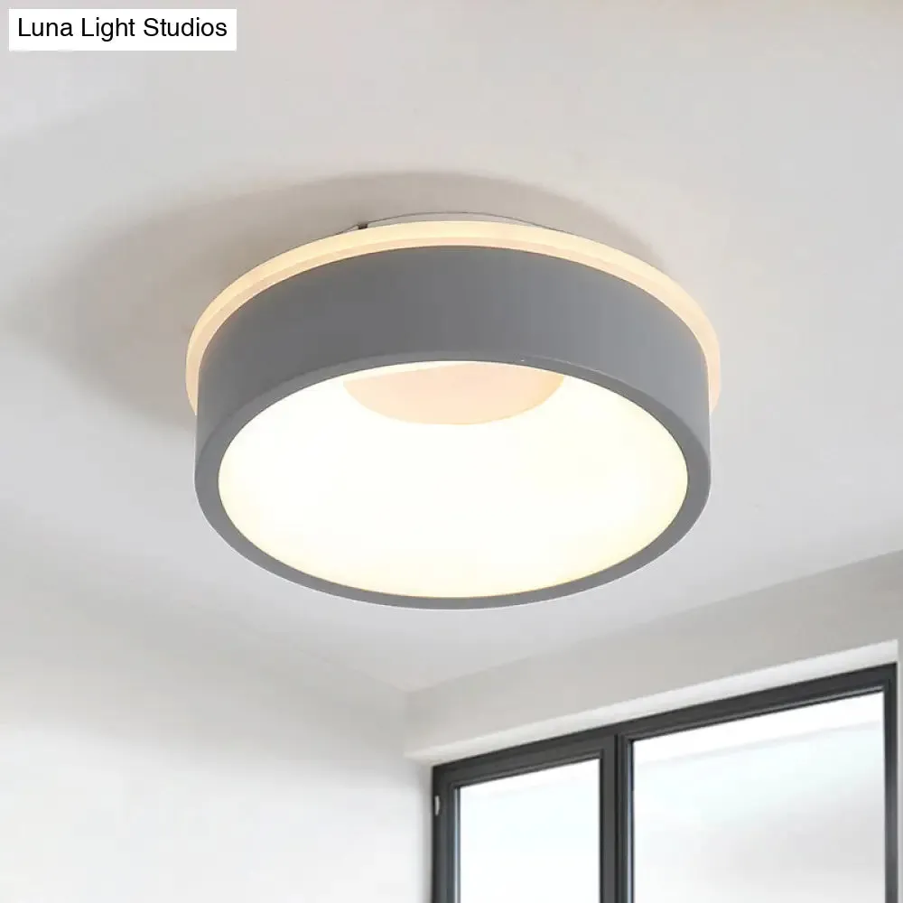 Modern Nordic LED Ceiling Light in Grey/White: Triangle, Round, or Square Design