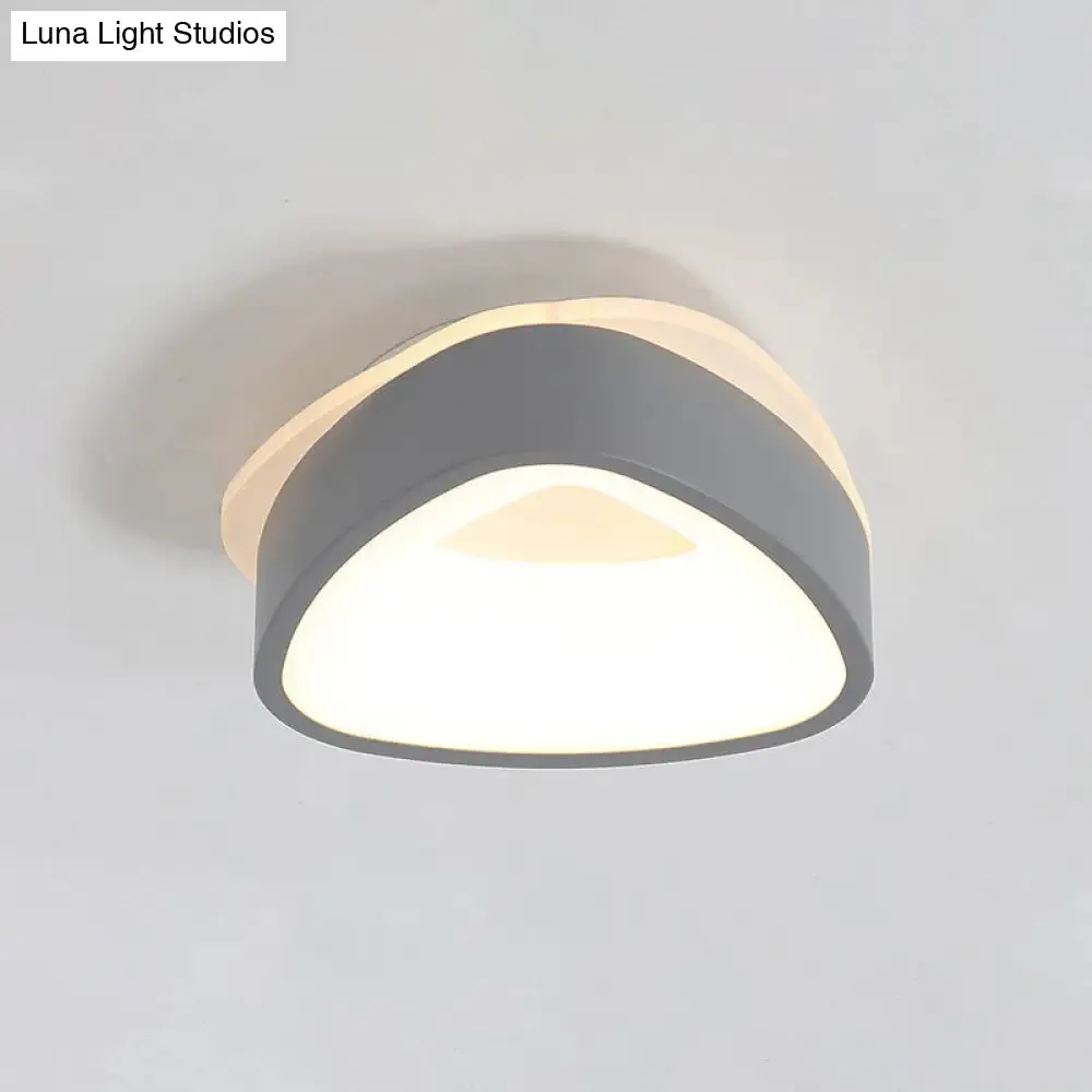 Modern Nordic LED Ceiling Light in Grey/White: Triangle, Round, or Square Design