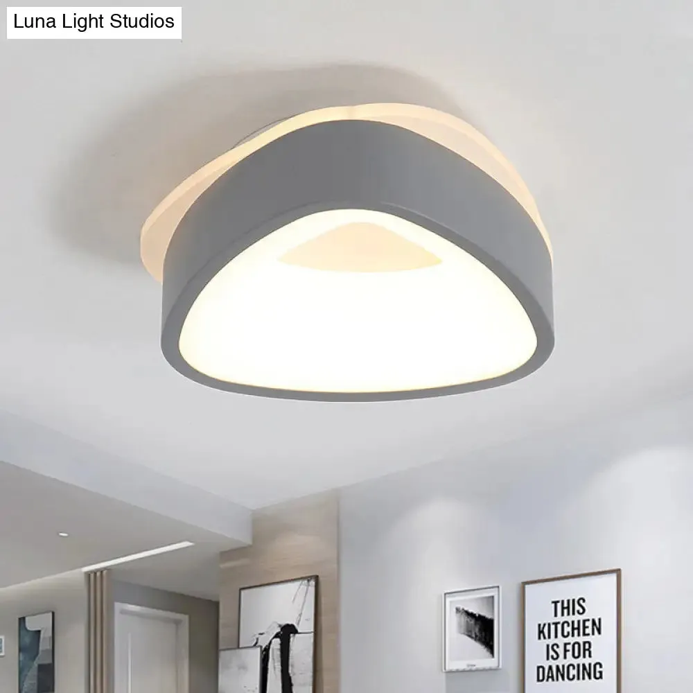 Modern Nordic LED Ceiling Light in Grey/White: Triangle, Round, or Square Design