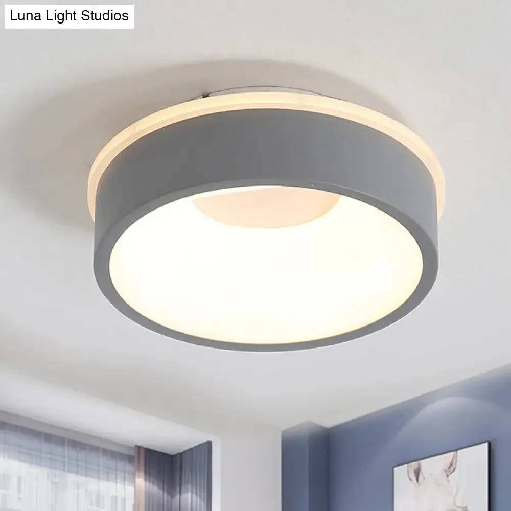 Modern Nordic LED Ceiling Light in Grey/White: Triangle, Round, or Square Design