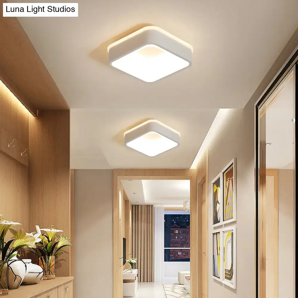 Modern Nordic LED Ceiling Light in Grey/White: Triangle, Round, or Square Design