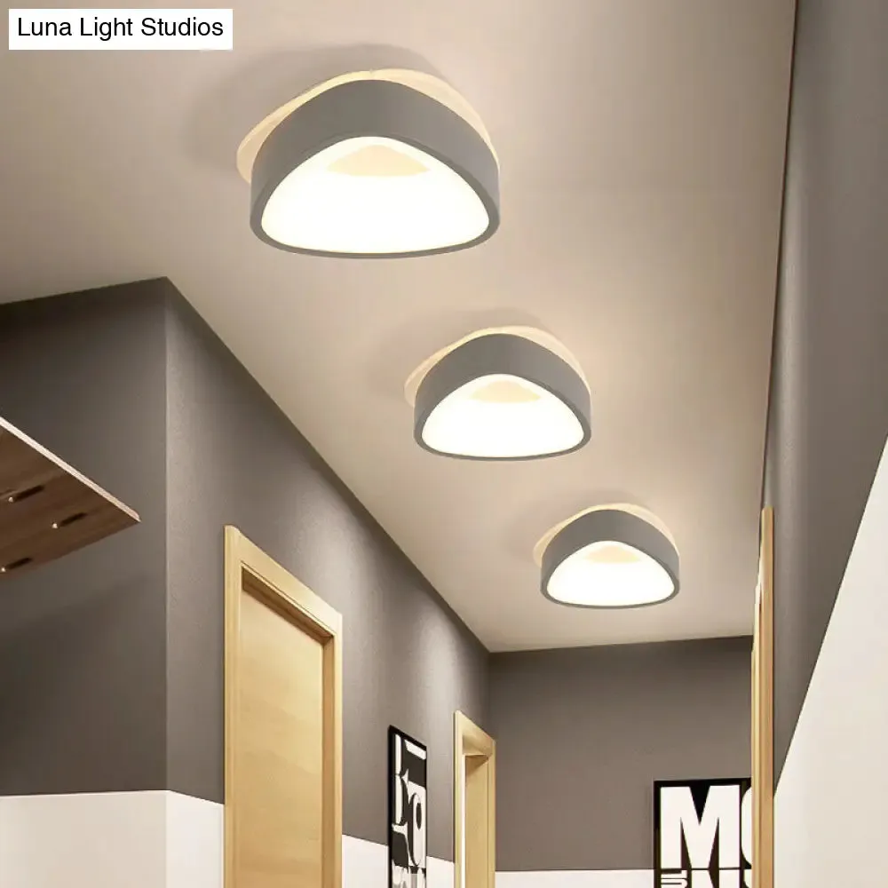 Modern Nordic LED Ceiling Light in Grey/White: Triangle, Round, or Square Design