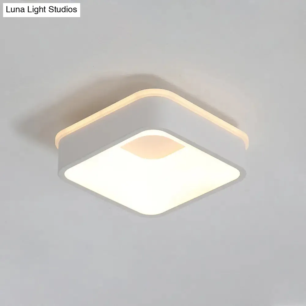 Modern Nordic LED Ceiling Light in Grey/White: Triangle, Round, or Square Design