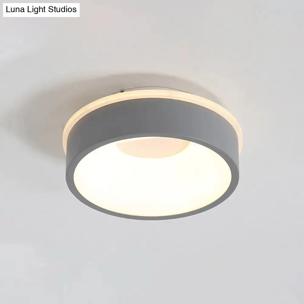 Modern Nordic LED Ceiling Light in Grey/White: Triangle, Round, or Square Design