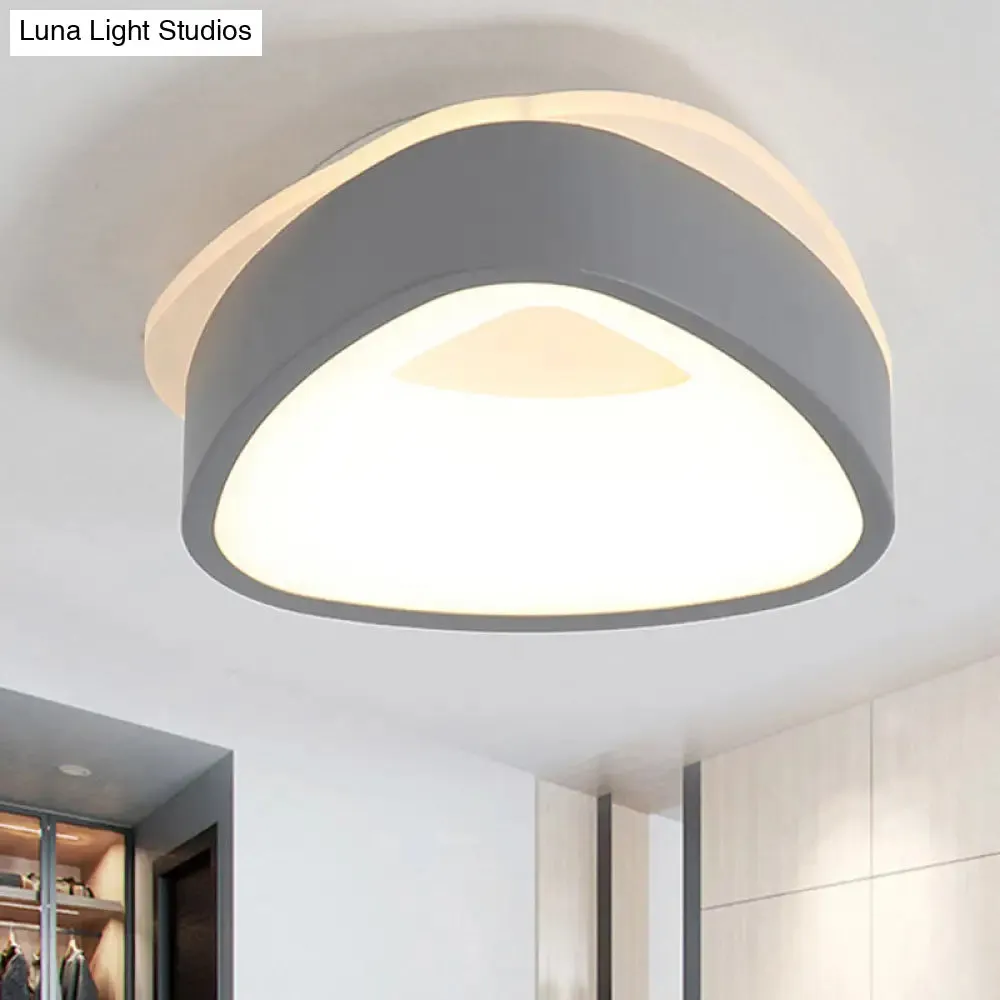 Modern Nordic LED Ceiling Light in Grey/White: Triangle, Round, or Square Design