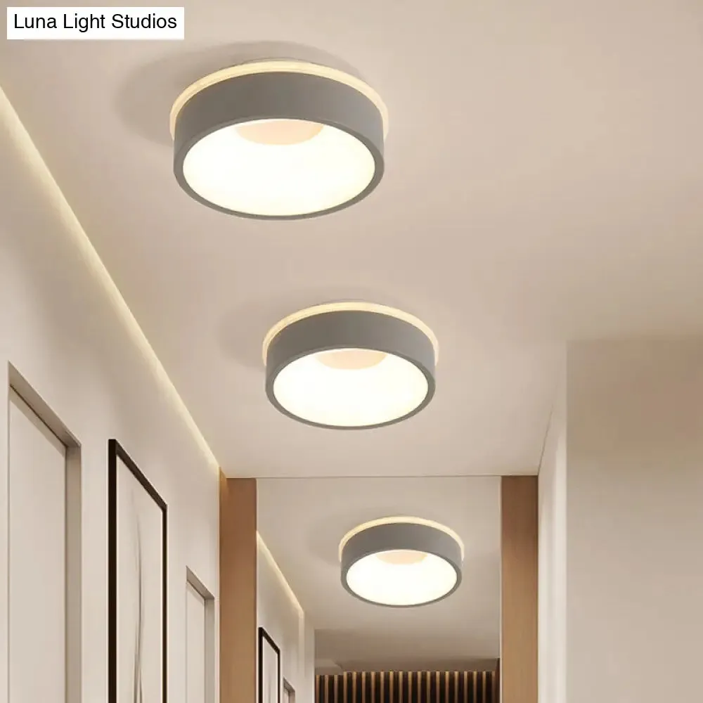 Modern Nordic LED Ceiling Light in Grey/White: Triangle, Round, or Square Design