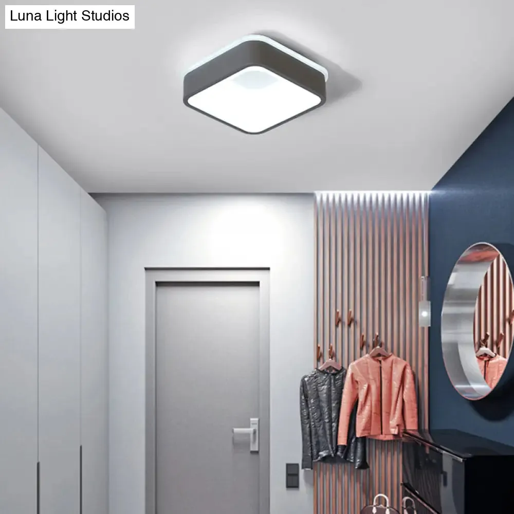 Modern Nordic LED Ceiling Light in Grey/White: Triangle, Round, or Square Design