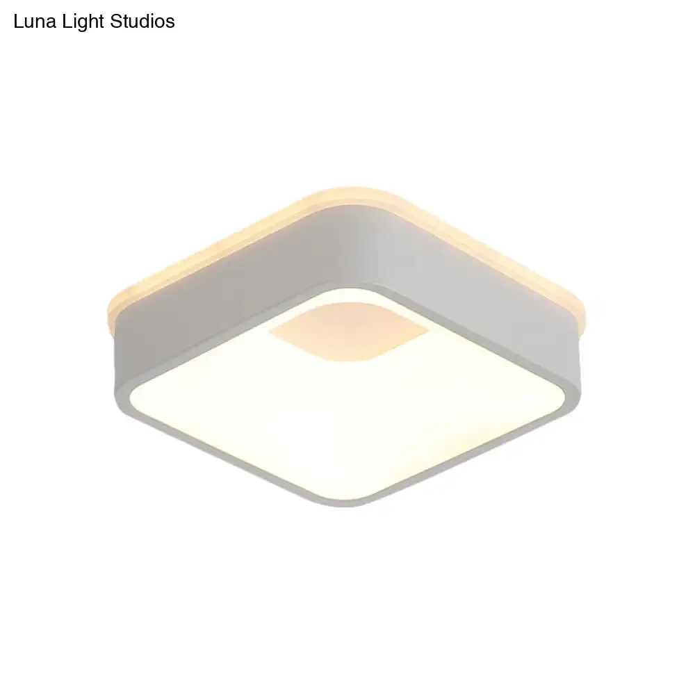 Modern Nordic LED Ceiling Light in Grey/White: Triangle, Round, or Square Design