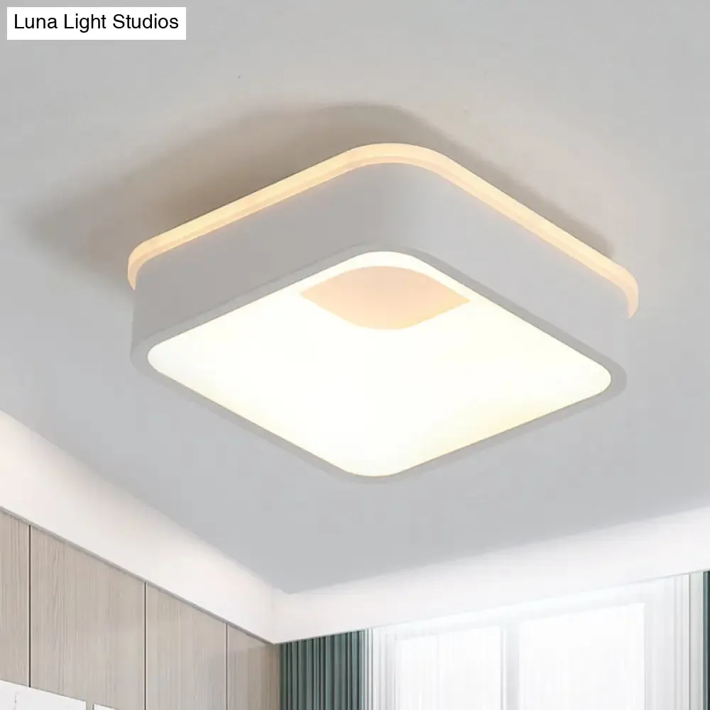 Modern Nordic LED Ceiling Light in Grey/White: Triangle, Round, or Square Design